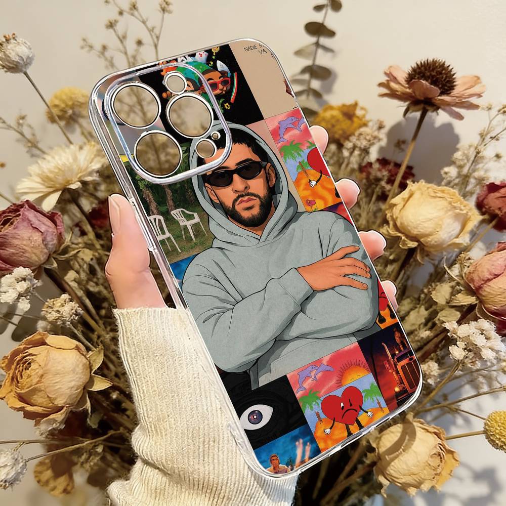 Bad B-bunny F-fondo Phone Case Transparent Silicone Soft For iPhone 17 16 15 14 13 12 11 Mini Pro Max Plus