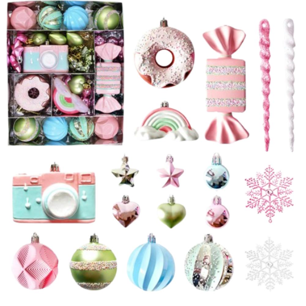 Plastic Painted Christmas Balls Pendant Xmas Tree Pendants  Merry Christmas Decoration