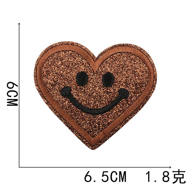 12-Color Gypsy Smiley Face Patch Sticker Computer Embroidery Love Embroidery Cloth Sticker Bag Decoration Patch Embroidery Chapter Boy