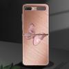 Gold Pink Rose Glitter Hearts Luxury Black Hard Case For Samsung Z Flip Z Flip3 Phone Case For Galaxy Z Flip 5G Foldable Cover