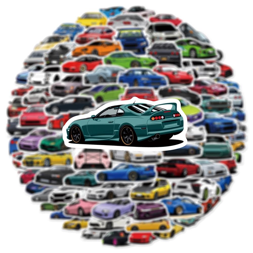 10/30/50/100pcs Retrofit Racing Car Cartoon Stickers Waterproof Graffiti Luggage Guitar Laptop Cool Sticker Vintage Decals