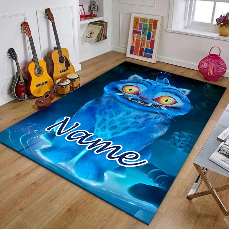 Custom KPop Demon Hunters Mat Personalized Name, Polyester Washable Indoor Entryway Rug, Gift for Christmas, Easter, Thanksgiving Day