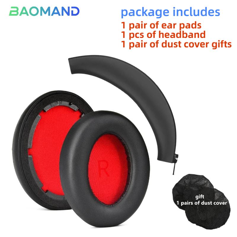 1 Set Replacement Ear Pads Earpads Headband for 1MORE SonoFlow Headphones Memory Foam Ear Cushion Cover
