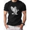 European Size Men's Short Sleeve T-Shirt Compatible for Eagle Print - Solid Color Casual Round Neck Summer Shirt, Short Length for Hot Weather