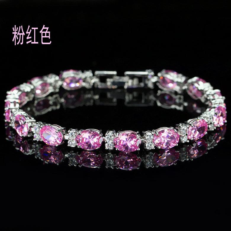 Multi-Colored, Summer Accessories Simple Crystal Colored Zircon Bracelet Does Not Fade Women'S Jewelry Colored Treasure Bracelet