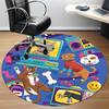 1PC PawPrints Pets Office Round Area Rug,  Mat Suitable ForOffice, Under Office Chairs Bedroom Living Room Home Decor, Room Deco