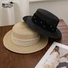 Lace pearl yarn with sun hat summer outdoor outing seaside beach big brim sun protection straw hat children