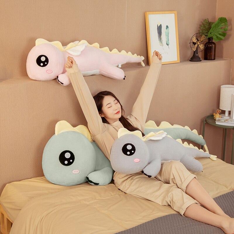 Giant Size Angel Dinosaur Plush Toys Adorable Cartoon Dinosaur with Wings Animal Pillow Stuffed Soft Dolls for Children