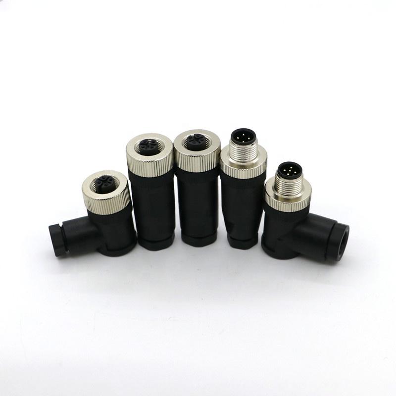 Female M12 3 4 6 8 Pin Waterproof IP67 Electrical Connector Automotive Circular 8-Pin for Vehicle Applications