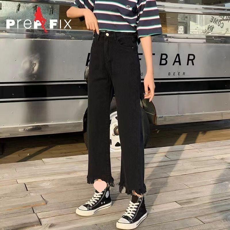 

Жіночі джинси кольору хакі з високою посадкою та широкими штанинами - Осінні повсякденні штани довжиною до підлоги XL