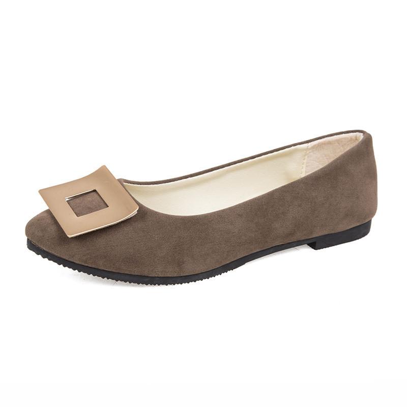 Women Girls Solid Big Size Slip On Flat Shallow Comfort Casual Single Shoes 23 Colors