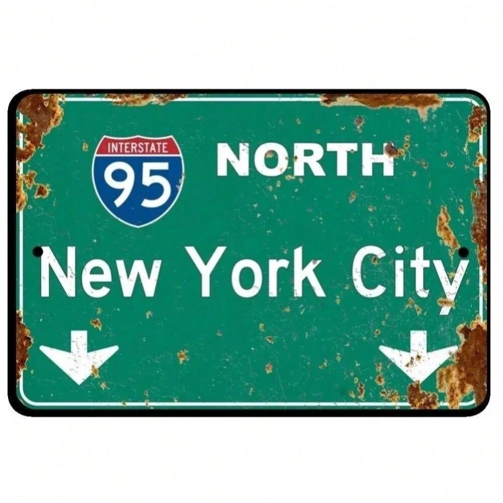 Зеленый металлический дорожный знак I-95 North Ностальгия Винтажный настенный декор