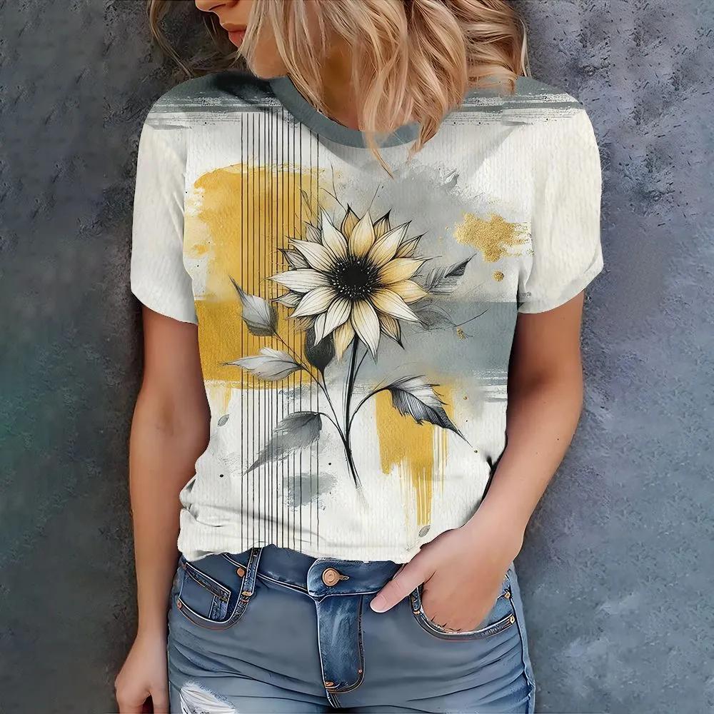 Fashion Versatile Crew Neck Women's Top Casual Loose Short Sleeves Comfortable T-Shirts Women’s
