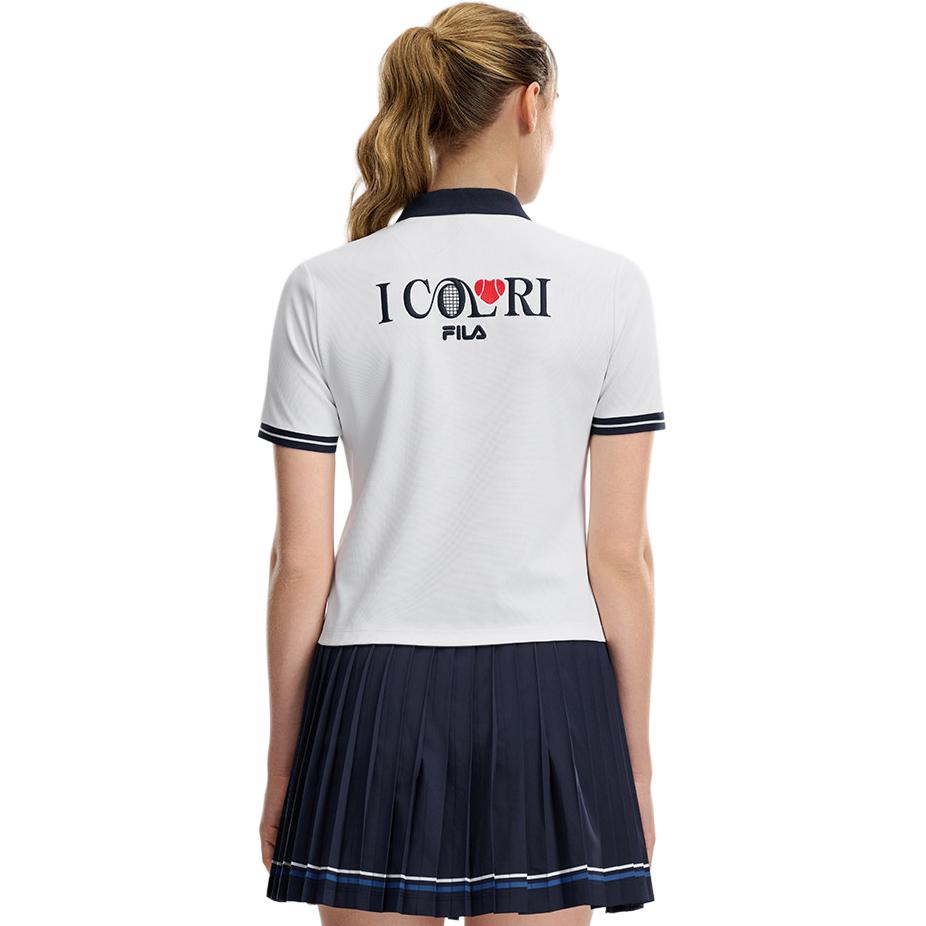 FILA Fitted Quick-Dry Knitted Tennis Polo Shirt Women tops A51W623101F-ZA