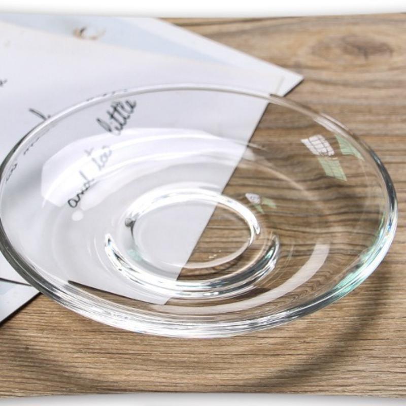 1Pcs Heat Resistant Glass Wax Catcher Tray Transparent Ruffled Edge Candle Drip Protector Reusable Candlestick Ring Holder