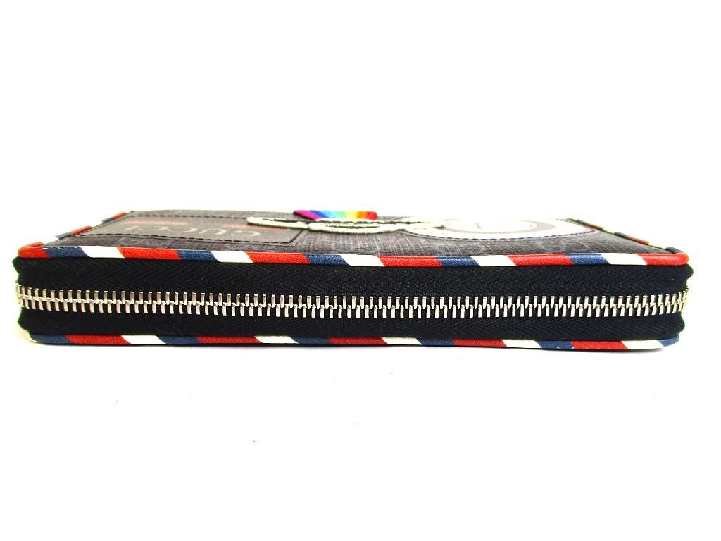 Authentische GUCCI GG-beschichtetes Canvas Schwarzes Leder Rundum-Reißverschluss-Portemonnaie #b285 Vom Verkäufer überholt