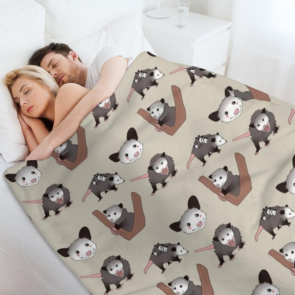 Opossums Pack Throw Blanket Decorative Sofa Cute Plaid for sofa Sofa Blankets