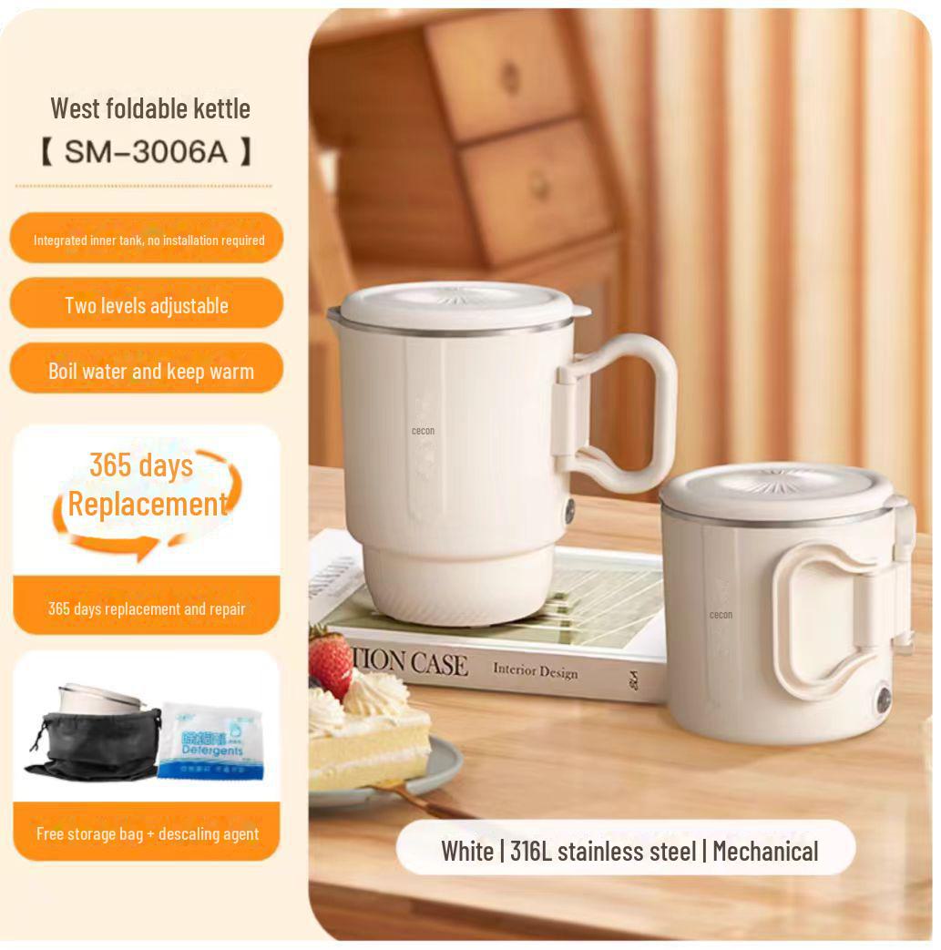 

Компактний складаний електричний дорожній чайник Xike - ізольована нержавіюча сталь 304/316 Mechanical 0.8L ~ Smart 0.6L