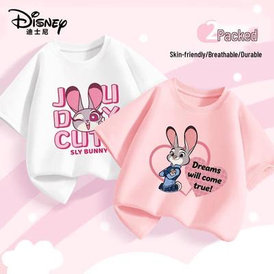 Cartoon-T-Shirt für Mädchen, reine Baumwolle, kurzärmelig