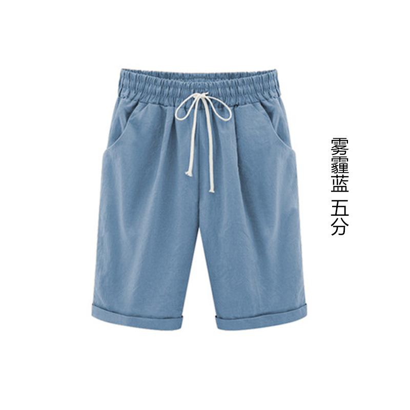 

Легкие однотонные женские брюки Five Trousers Женские летние тонкие спортивные брюки большого размера на завязках из быстросохнущей ткани 9XL синий