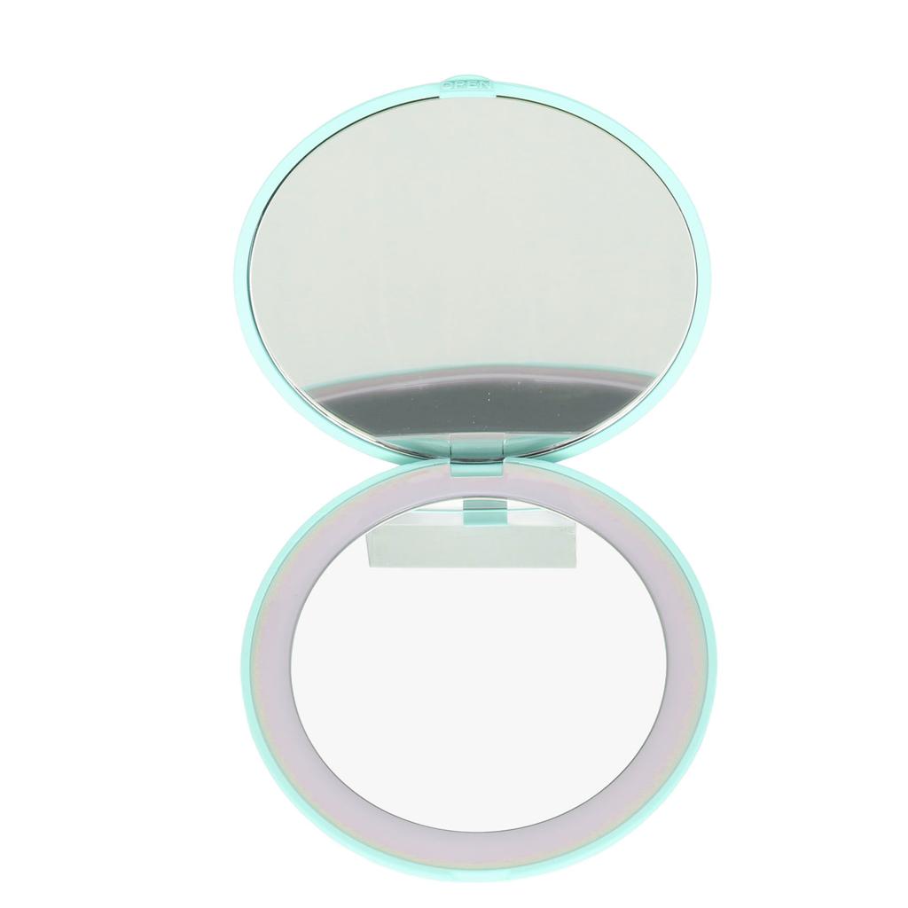 3.5 Inch LED Mirror 1X 10X Magnification Double Sided Makeup Mirror for Home Travel Built In Battery Green