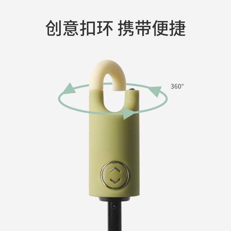 New three-fold eight-bone vinyl sunscreen automatic lock handle three-fold men's business umbrella fixed umbrella