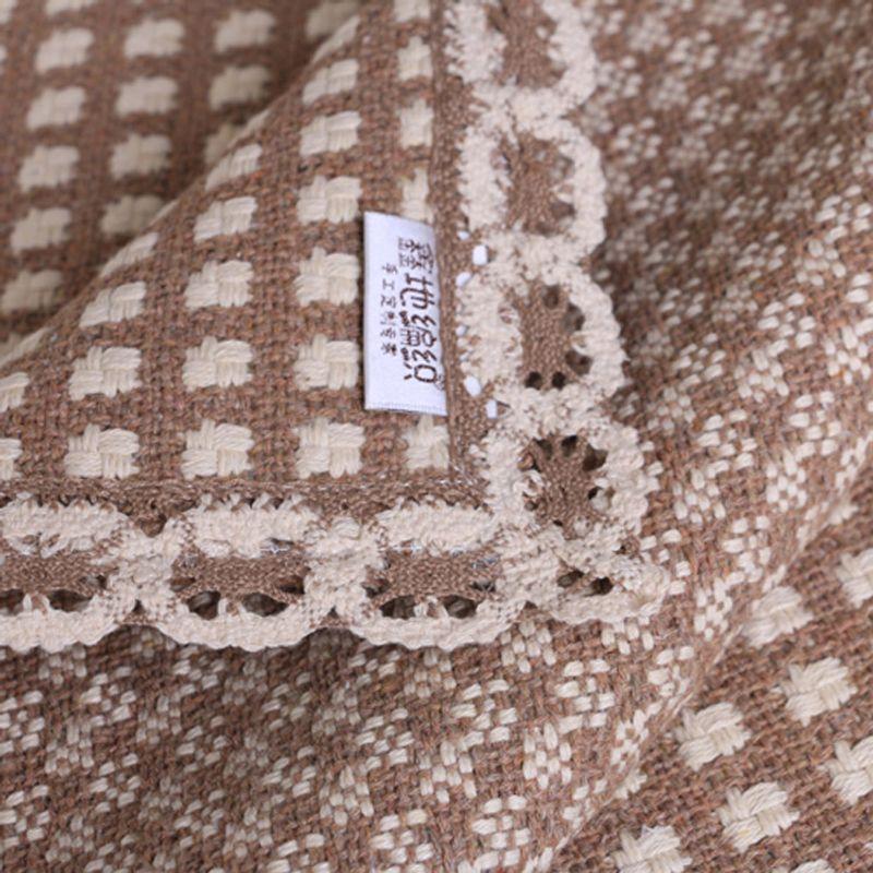 

All Year Round Neutral Cotton Linen Sofa Cushion Towel Fabric Simple Non Slip Coarse Cloth Carpet Window Cushion Machine Washable Anti-Static Camig (coffee side) 45*45cm (custom shoot this)