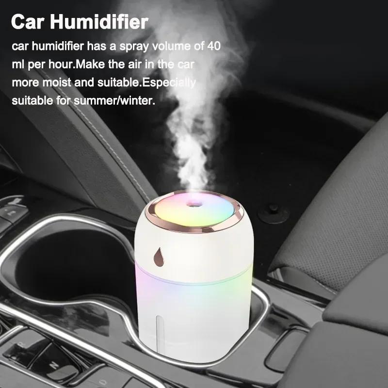 USB Car Humidifier with Color Night Light - Portable Cold Mist Sprayer and Fragrance Oil Diffuser for a Refreshing Drive Amagi