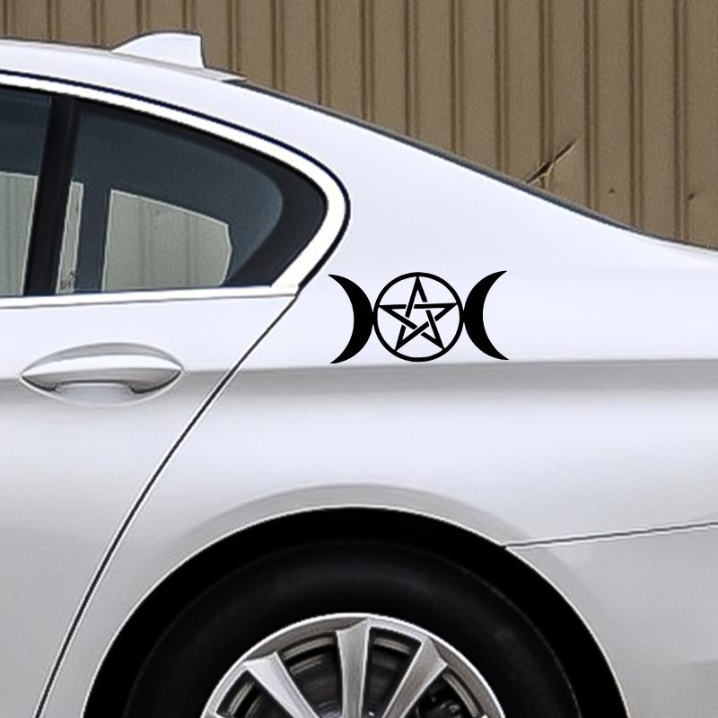 20x10 cm Car Stickers Vinyl Decal Triple Moon Goddess Wicca Pentacle Motorcycle Decorative Accessories