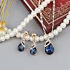 Light Crystal Rhinestone Necklace and Earrings Set , Geometric Design , Fashionable Commuting Style for Women