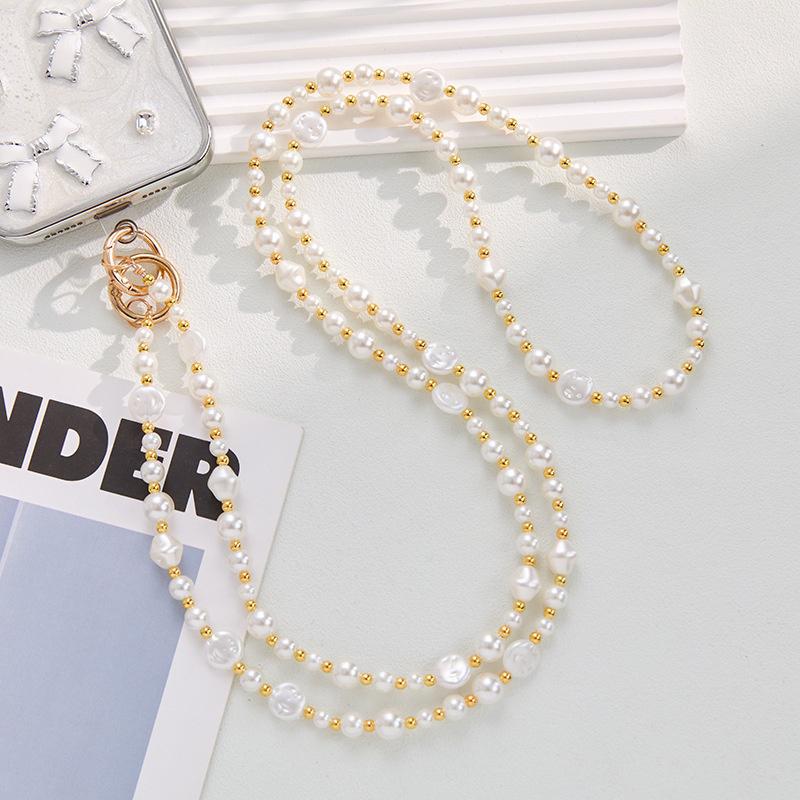 Universal Phone Lanyard Long Crossbody Necklace Chain Pearl Phone Straps Anti-Lost Hanging Rope For Phone Case Keychain Pendant