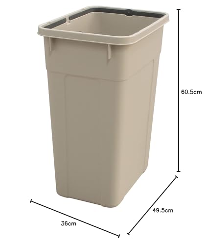 Risu Trash Sorting Bin, Square, 70L, Gray, W&W Sorting Box with Plastic Bag Stopper, Made In Japan