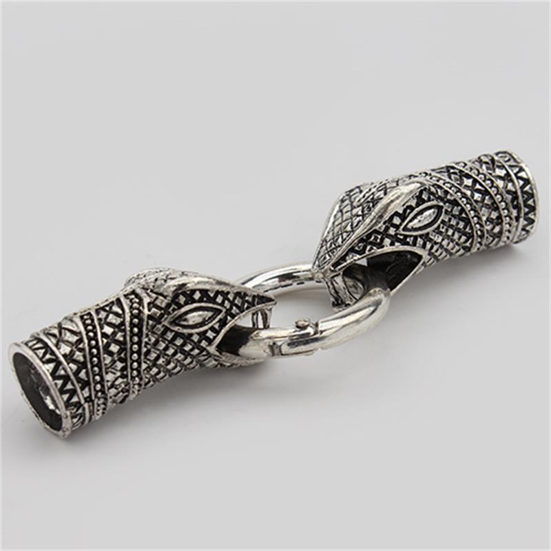 High Quality Antique Gold Color Snake Head Clasps End Caps Connector For Leather Bracelet DIY Jewelry Making Findings Wholesale