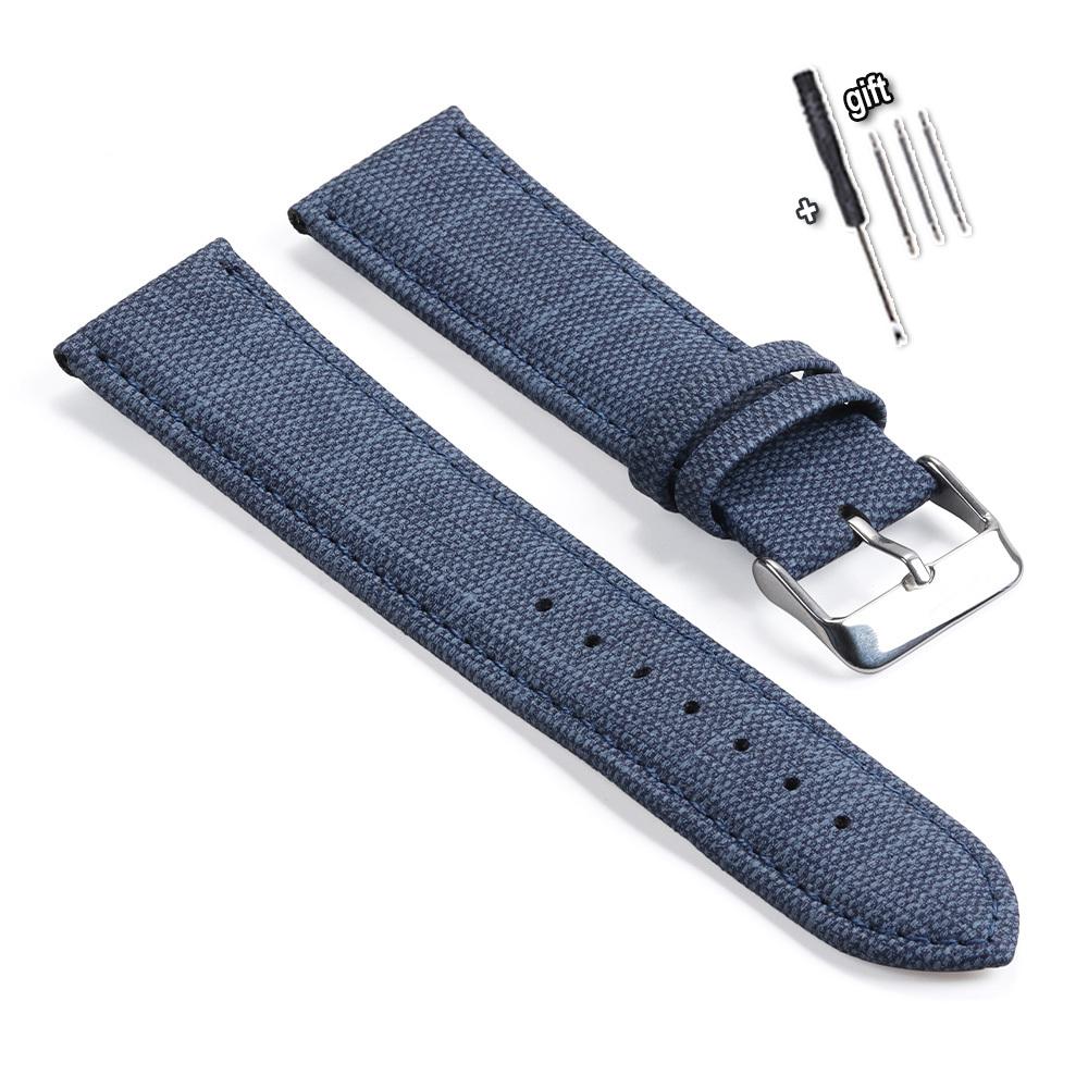 12mm 14mm 16mm 18mm 20mm 22mm Strap Denim Nylon Watch Band for Huawei Gt4/Gt3/Gt2 for Seiko Bracelet Sport Universal Wristbands