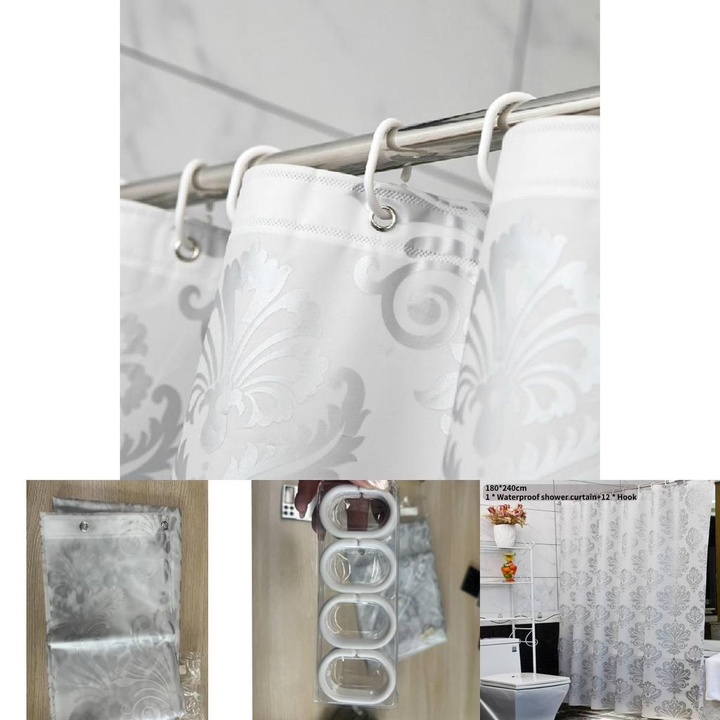 Thickened European Peva Waterproof Bathroom Curtain With Geometric Abstract Design For Shower Privacy And Decor