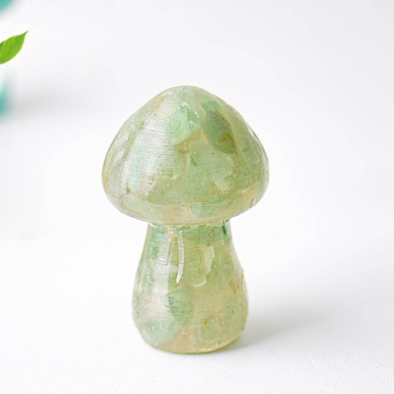 Resin Crystal Mushroom Figurine With Natural Gemstones For Home Decor Gift Ideas
