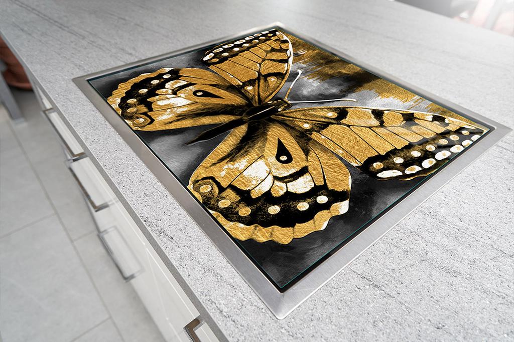 SZKLANA PŁYTA OCHRONNA NA KUCHENKĘ 70x52 MOTYL