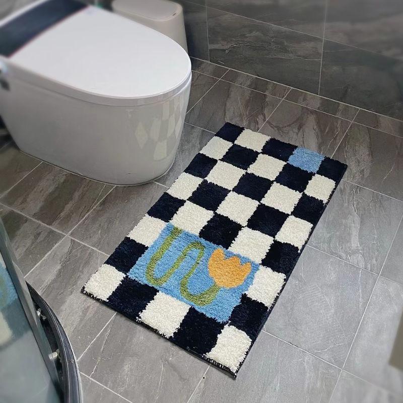 Badezimmer saugfähiger Teppich verdickt Imitatkashmir Schlafzimmer Badezimmer rutschfeste Fußmatte Badezimmer saugfähige Bodenmatte