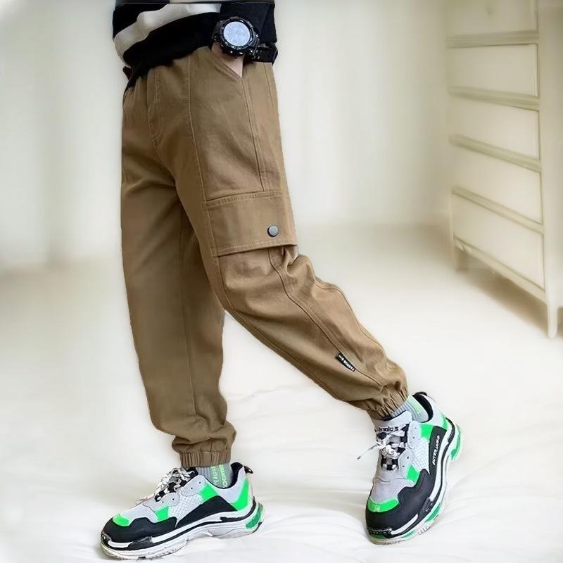 Boys' Cargo Pants - 2023 Spring/Autumn Style, Cool and Casual Long Pants for Middle & Big Kids