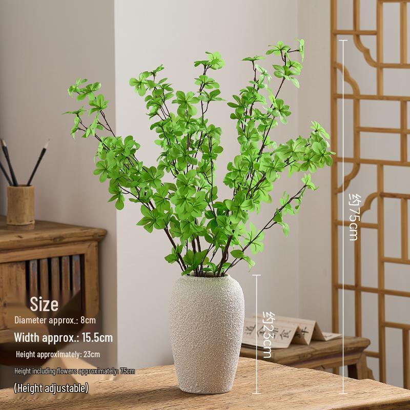 Large Retro Ceramic Floor Vase for Flower Arrangements - High-Temperature Porcelain Pottery for Living Room or Entrance.