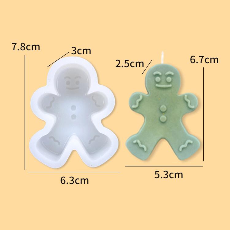 3D Christmas Tree Gingerbread Human Silicone Mold Handmade Candle Soap Plaster Crafts Resin Mold DIY Chocolate Cake Baking Tools
