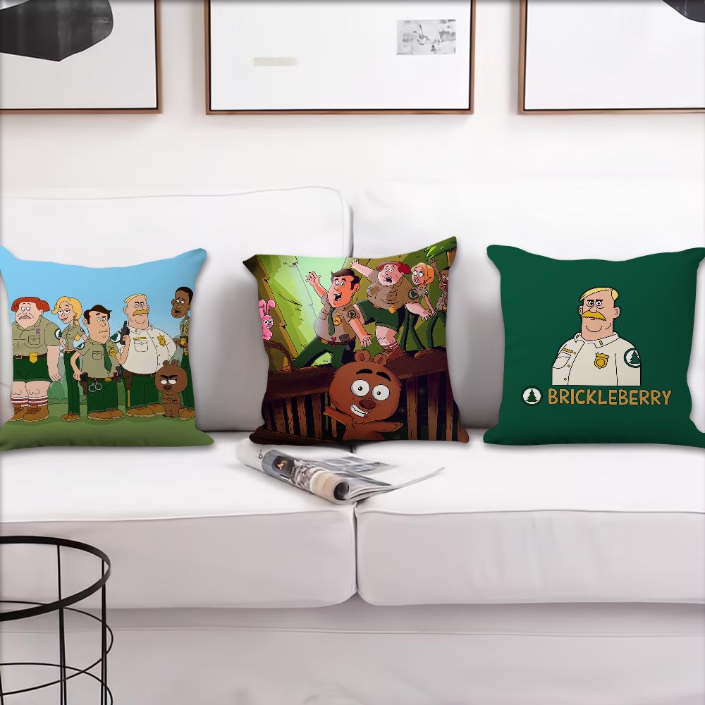 Cartoon B-Brickleberrys Lustiger Kissenbezug Kissenhülle Zuhause Sofa Wohnzimmer Dekoration Büro Auto Nordische Schlichtheit