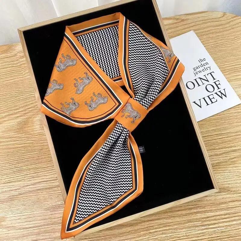 Luxury Brand Skinny Neckerchief Scarf For Women Satin Silk Ribbons Bandana Ladies Neck Tie Wrist Wrap Shawl Echarpe