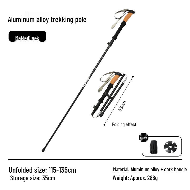 Nu Feng Outdoor Folding Trekking Pole with Cork Handle One Size