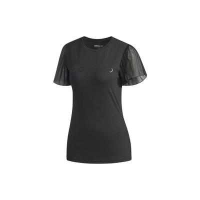 Série Lifestyle T-shirt à Manches Courtes Décontracté Respirant à Imprimé Lettres pour Femmes T-shirts Noir DM4303