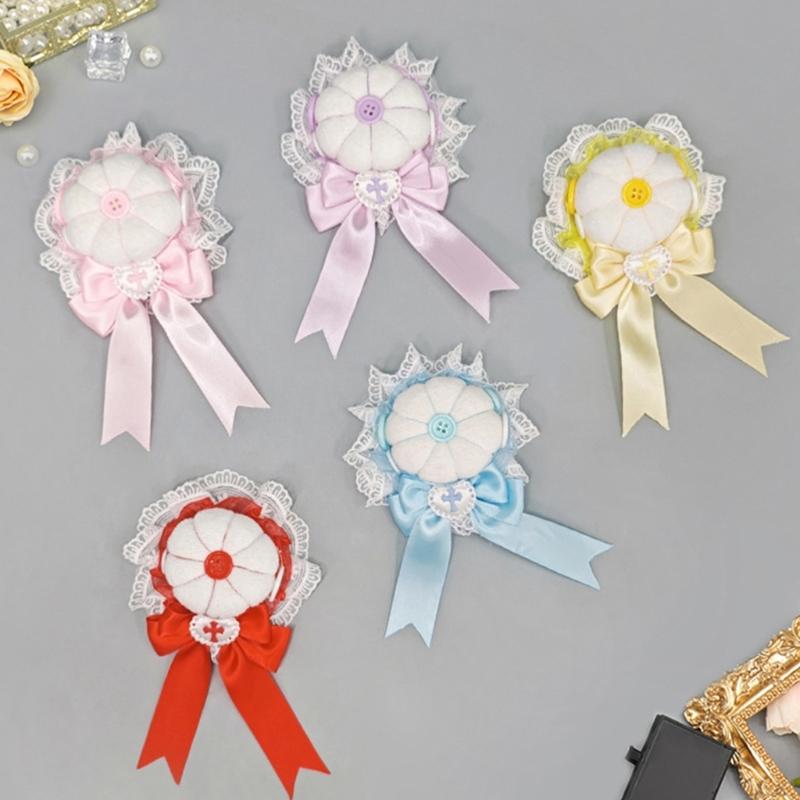 Anime Style Hair Clip Lace Barrettes And Button For Secure Bun Hold In Various Occasion Comfortable Hairpin