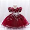 Girls Princess Embroidery Baby Flower Wedding Christmas Party Tutu Dress Teenager Children Kids Elegant Dress