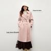 Qiusbuiyiren Women's Elegant Lapel Wool Alpaca Blend Coat