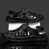 Fashion New Leisure Walk Men's Sandals Durable Handmade Stitching Beach Shoes Quick Dry Wading Aqua Shoes Non Slip Outdoor Male Sandaly
