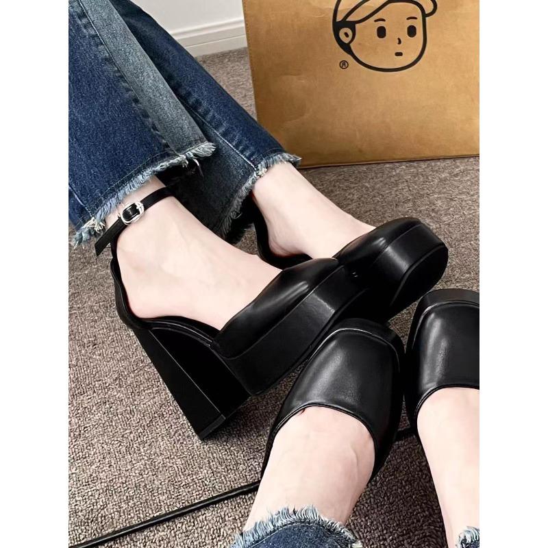 Super high heel barbie shoes muffin sole thick heel fairy white mary jean shoes small m wedding dress artifact wedding shoes